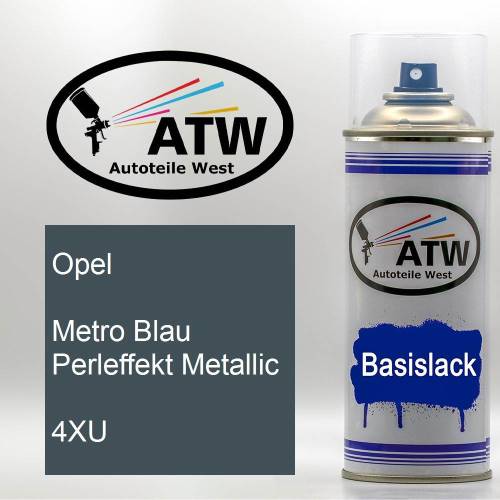 Opel, Metro Blau Perleffekt Metallic, 4XU: 400ml Sprühdose, von ATW Autoteile West.